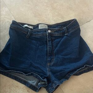 High-Waist Dark Blue Denim Shorts - Universal Thread